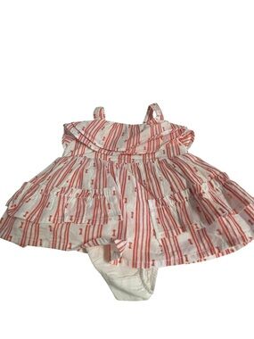Cat & Jack NWT Red & White Ruffle Baby Dress/Romper with Bloomer